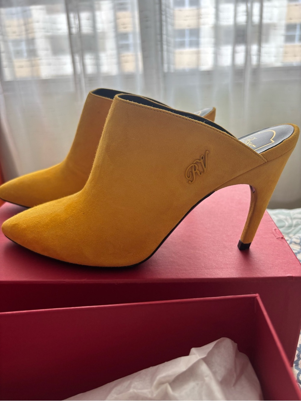 Roger Vivier  Suede High Heel Mules